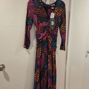 FARM Rio Rainbow Hearts Long Sleeve Dress